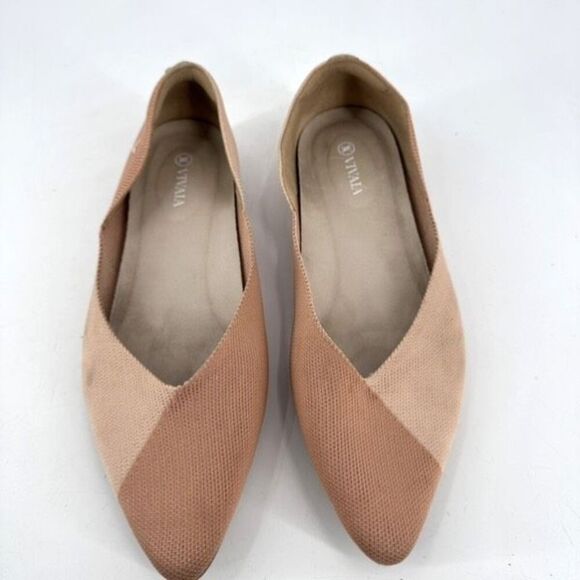 Vivaia Pointed-Toe V-Cut Flats (Valencia 2.0) Wheat Nature Size 11.5,  41.5 - Picture 2 of 11